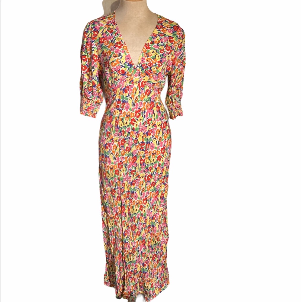 Rixo X Target Multicolor Floral Puff Sleeve Dress